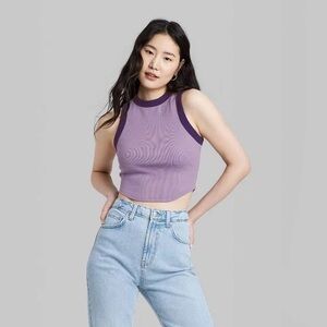 Wild Fable Purple Crop Top Ribbed Tank
